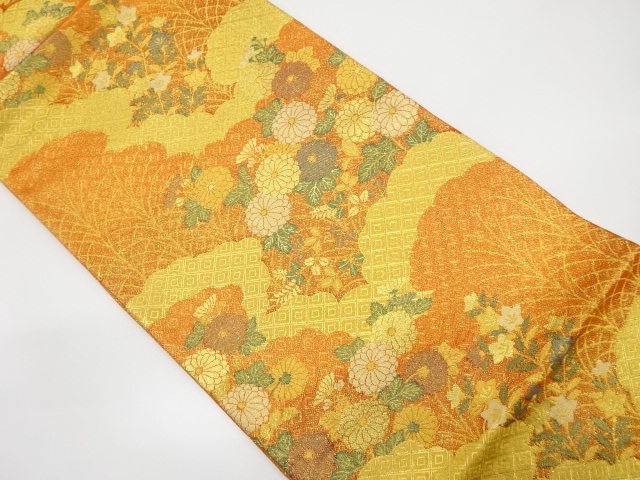 JAPANESE KIMONO / VINTAGE FUKURO OBI / SILK / SAGANISHIKI / WOVEN GRAIN OF WOOD